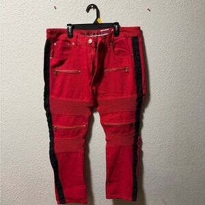 Red and Black Men's Pants